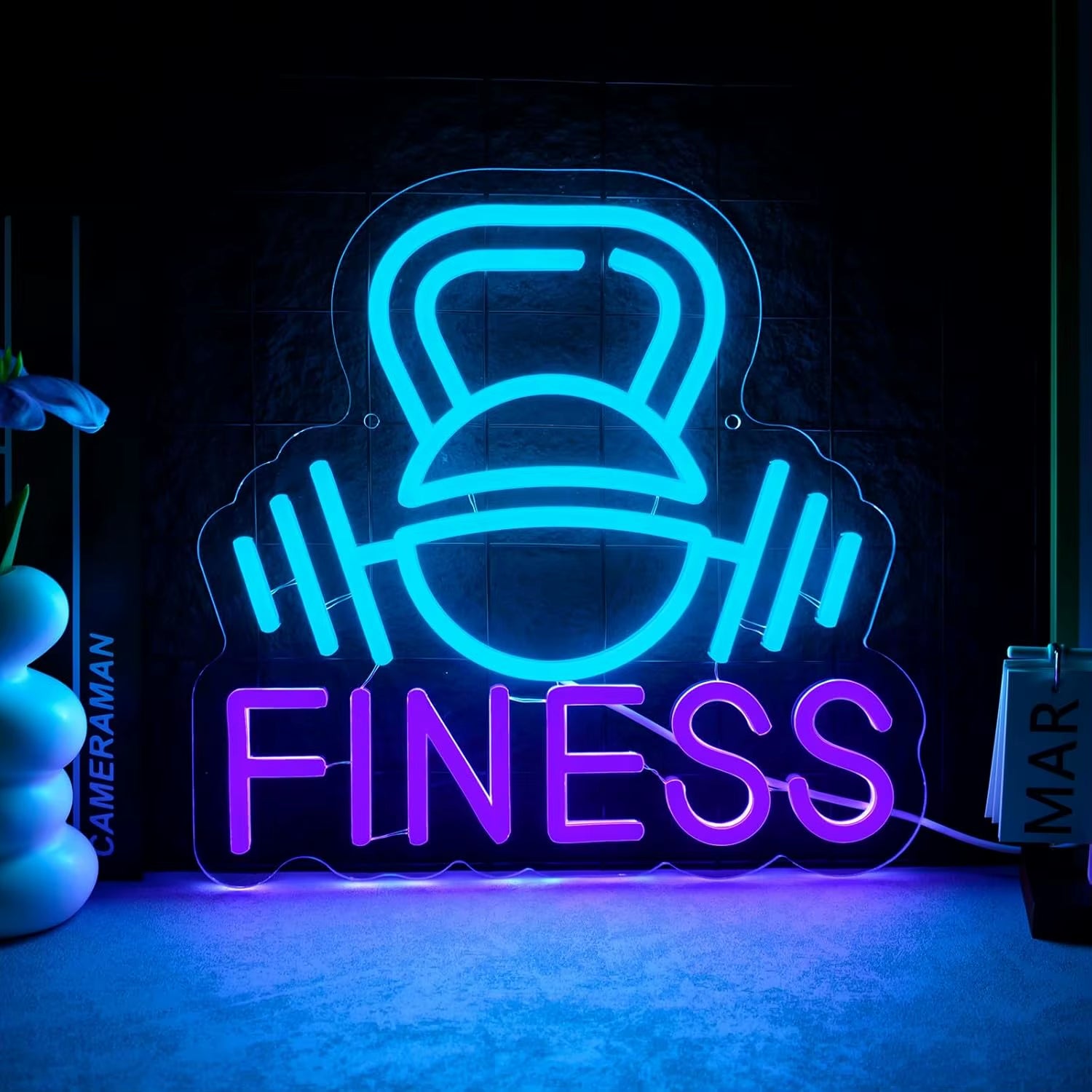 Dumbbell Neon Sign Gym Neon Sign Light Fitness Strength Sports Room Decor Club Lovers Living Room Decoration Gifts