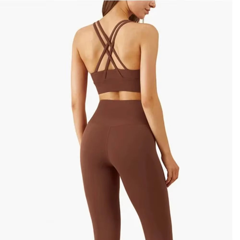 Yoga Set Women Sportswear Fitness Suits No Front Seam Soft Yoga Wear Workout Clothes for Women Gym Set Sports Clothing