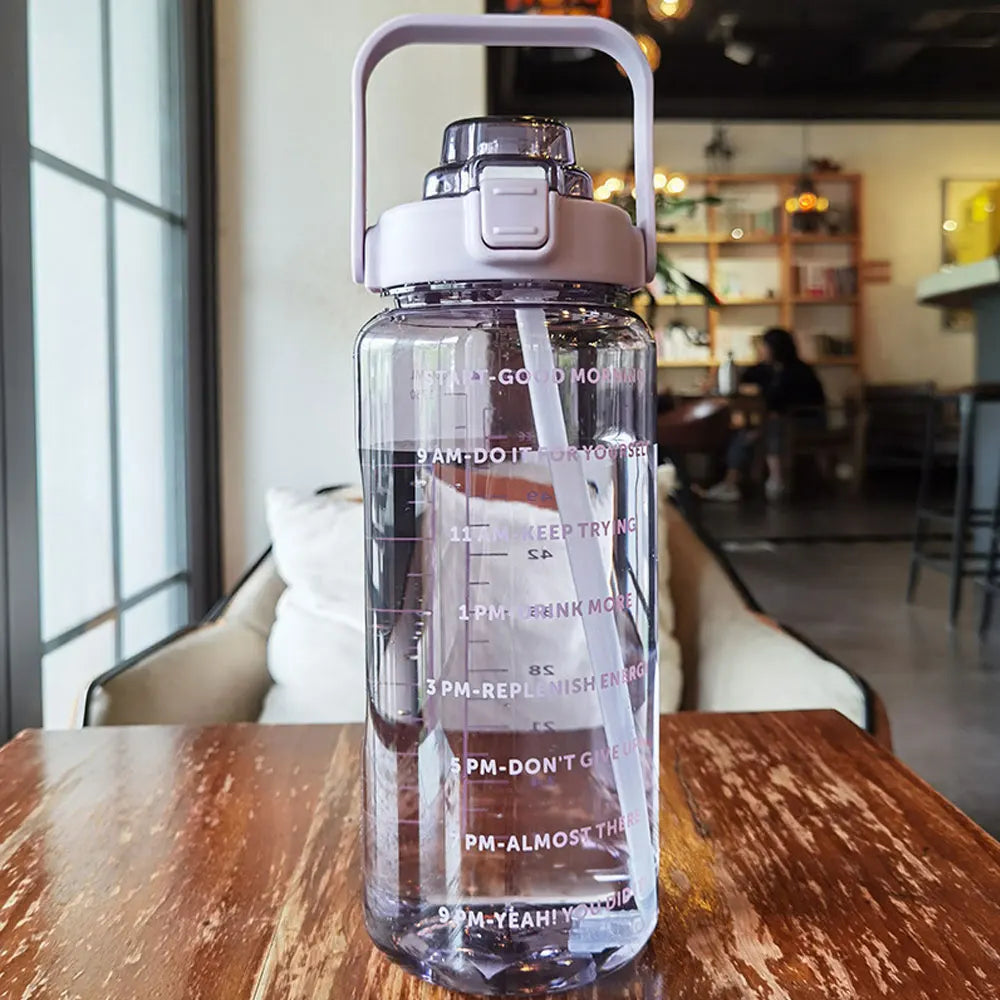 Water Bottle Motivational Drinking Bottle Sports Water Bottle with Time Marker Portable Reusable Plastic Cups Outdoor Travel Gym