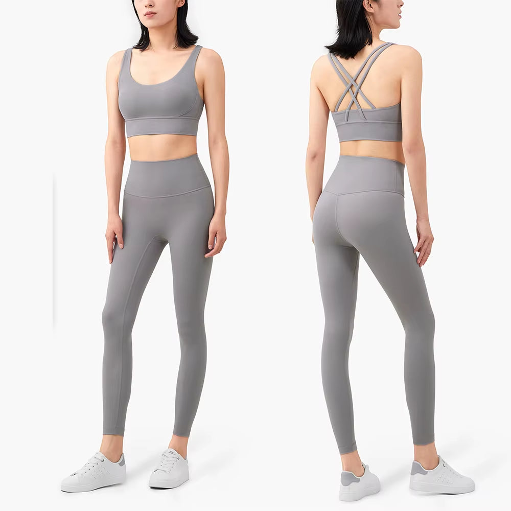 Yoga Set Women Sportswear Fitness Suits No Front Seam Soft Yoga Wear Workout Clothes for Women Gym Set Sports Clothing