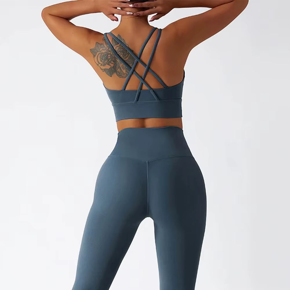 Yoga Set Women Sportswear Fitness Suits No Front Seam Soft Yoga Wear Workout Clothes for Women Gym Set Sports Clothing