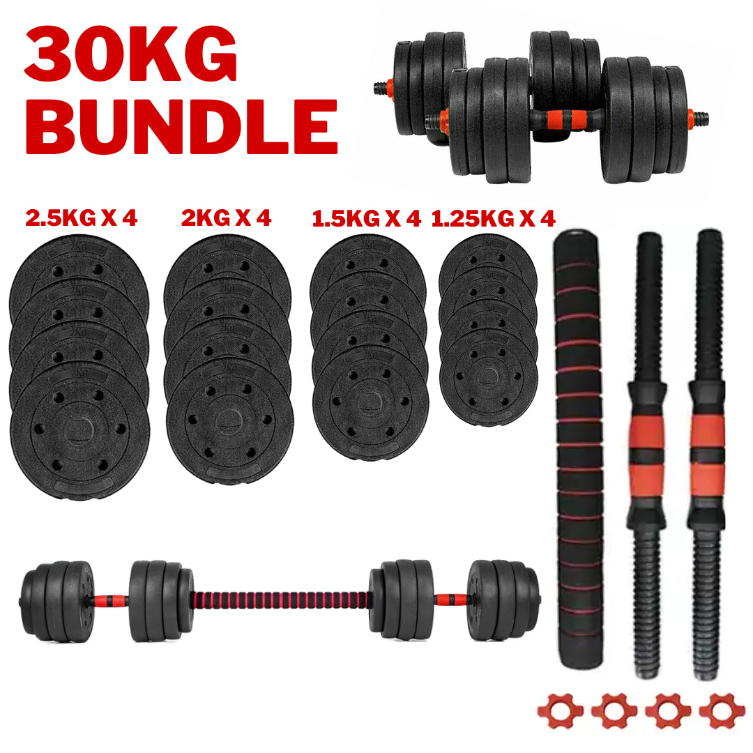 Exersci 20Kg-40Kg Adjustable Dumbbell Barbell Weights Set Kettlebell Option
