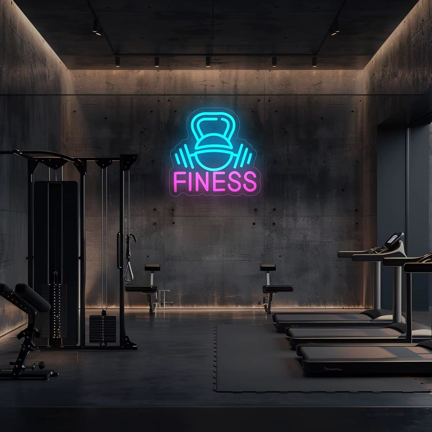 Dumbbell Neon Sign Gym Neon Sign Light Fitness Strength Sports Room Decor Club Lovers Living Room Decoration Gifts