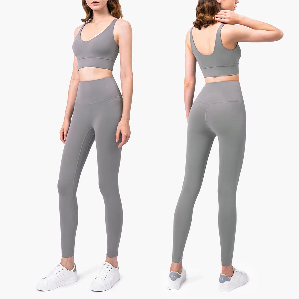 Yoga Set Women Sportswear Fitness Suits No Front Seam Soft Yoga Wear Workout Clothes for Women Gym Set Sports Clothing