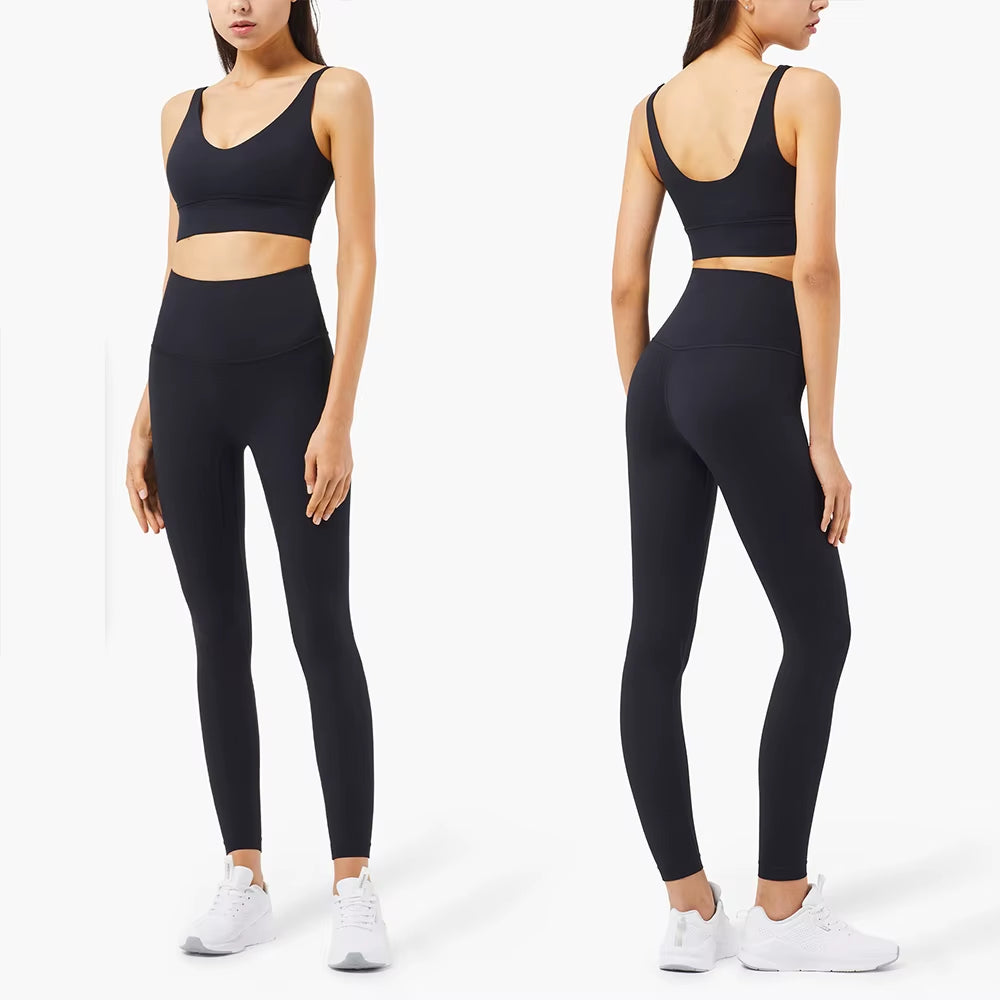 Yoga Set Women Sportswear Fitness Suits No Front Seam Soft Yoga Wear Workout Clothes for Women Gym Set Sports Clothing